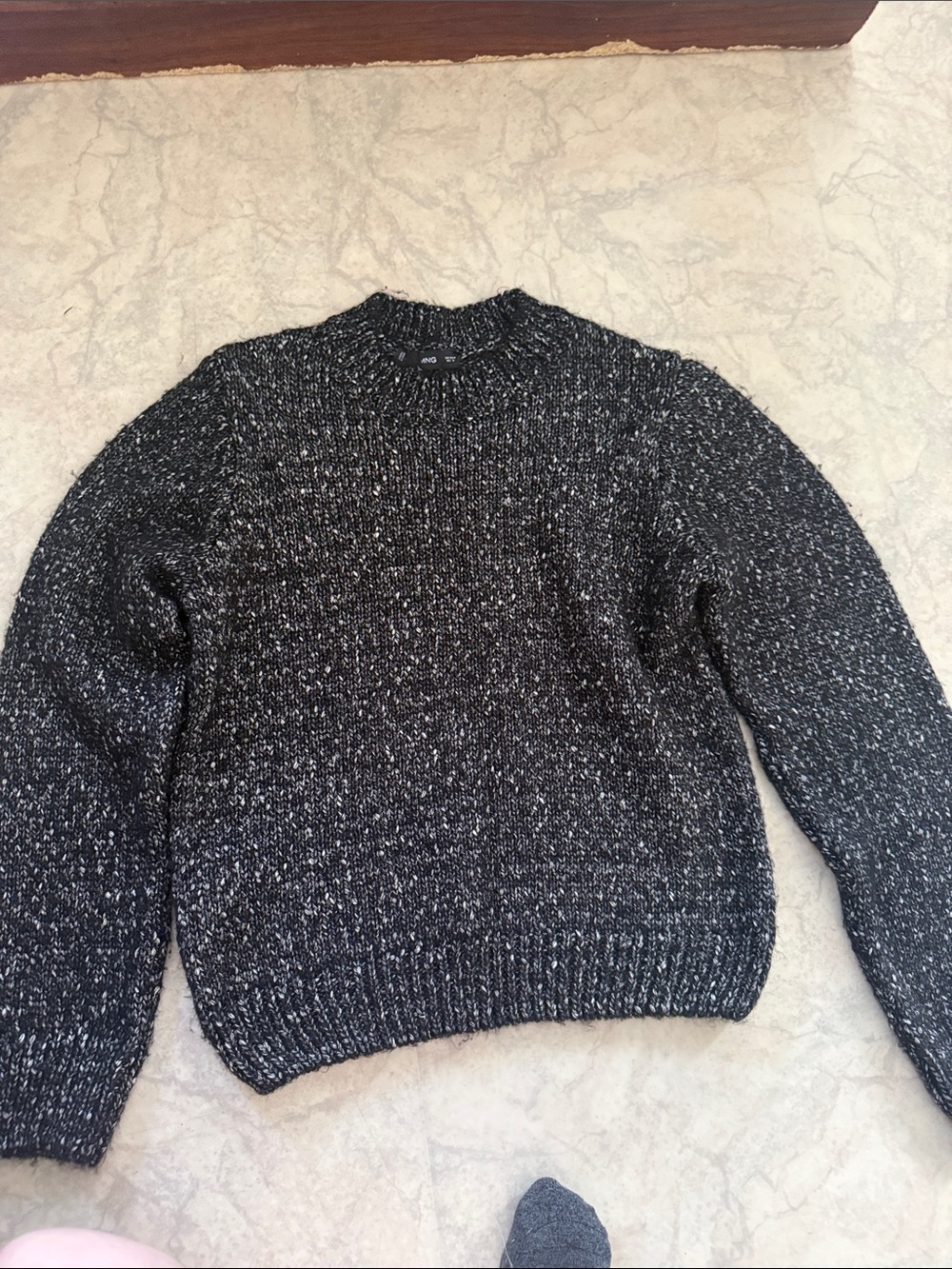 Cozy Black Speckled Turtleneck Sweater